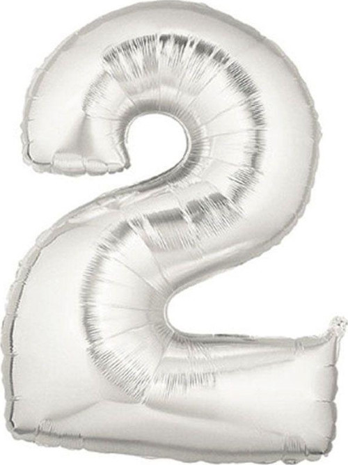 Şekilli Supershape Silver Rakam Folyo Balon 2 Numara