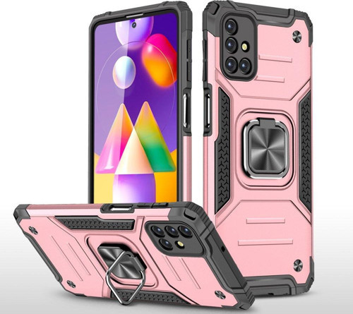 Samsung Galaxy M31S Kılıf Zegna Yüzüklü Silikon Kapak - Rose
