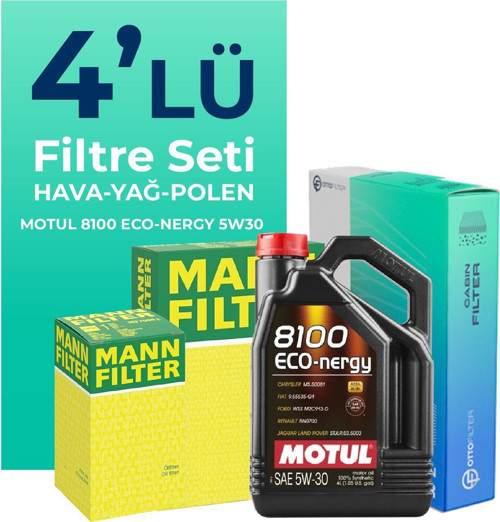 MANN Ford Fiesta 1.6 Dizel Filtre Bakım Seti Motul Motor Yağlı (2004-2008) 4 Lü