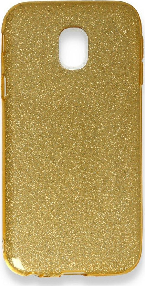 Samsung Galaxy J5 Pro / J530 Kılıf Simli Katmanlı Silikon - Gold