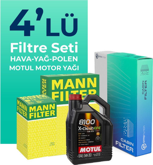 MANN Opel Corsa 1.5 Dizel Filtre Bakım Seti Motul Motor Yağlı (2019-2022) 4 Lü