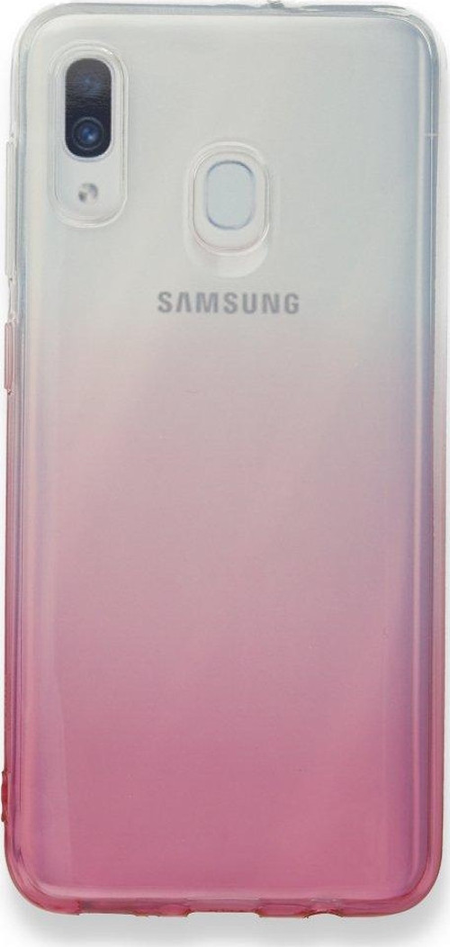 Samsung Galaxy A20 Kılıf Lüx Çift Renkli Silikon - Pembe