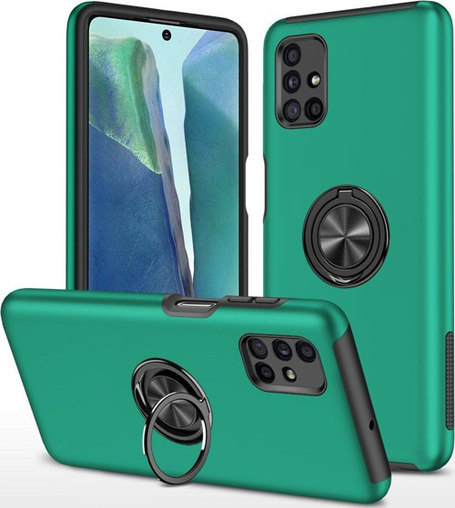 Samsung Galaxy M51 Kılıf Elit Yüzüklü Kapak - Yeşil