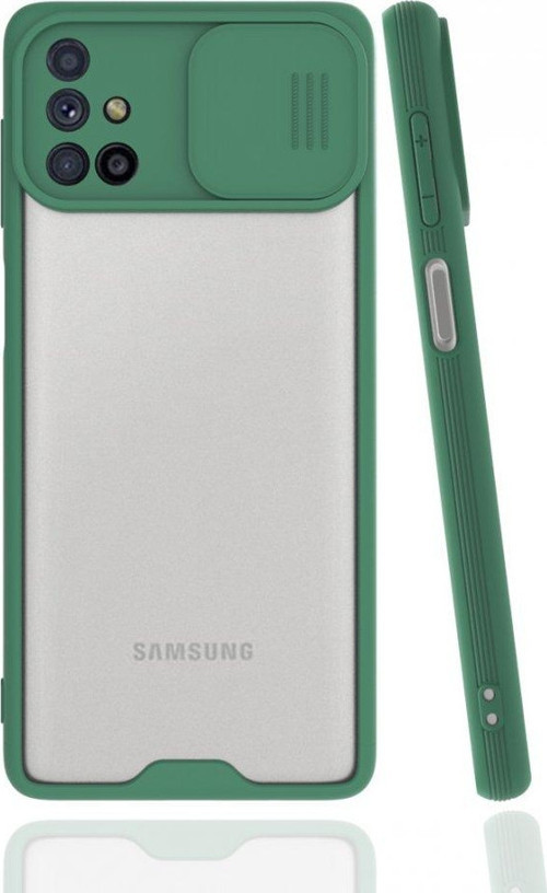 Samsung Galaxy M51 Kılıf Platin Kamera Koruma Silikon - Yeşil