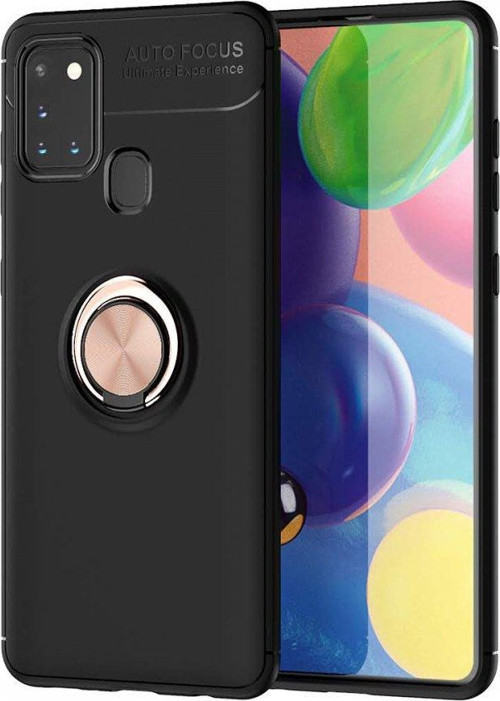 Samsung Galaxy M31 Kılıf Range Yüzüklü Silikon - Siyah-Gold