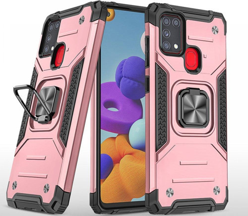 Samsung Galaxy M31 Kılıf Zegna Yüzüklü Silikon Kapak - Rose