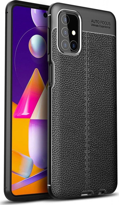 Samsung Galaxy M31S Kılıf Focus Derili Silikon - Siyah