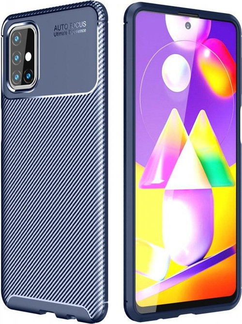 Samsung Galaxy M31S Kılıf Focus Karbon Silikon - Lacivert