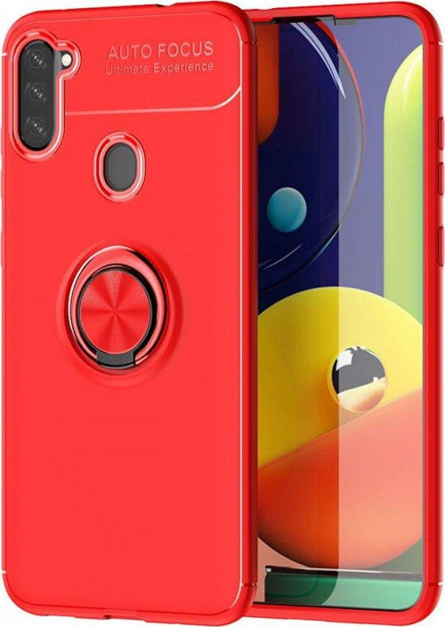 Samsung Galaxy M11 Kılıf Range Yüzüklü Silikon - Kırmızı