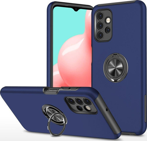 Samsung Galaxy A72 Kılıf Elit Yüzüklü Kapak - Lacivert