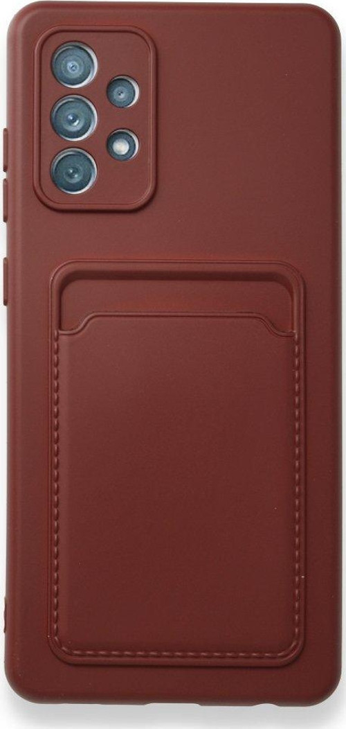 Samsung Galaxy A72 Kılıf Kelvin Kartvizitli Silikon - Bordo