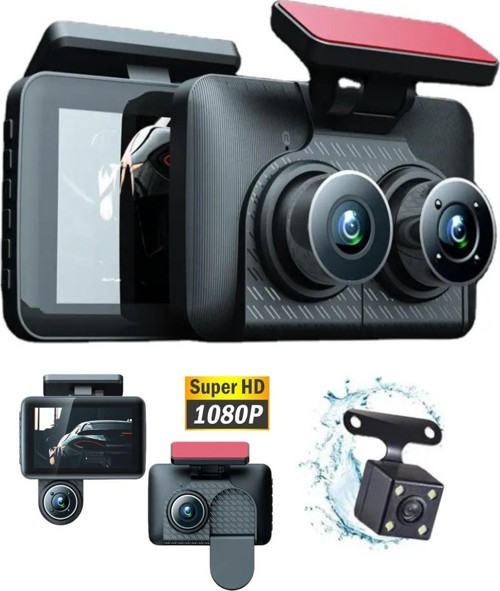 Araç İçi HD Kamera Video Kaydedici 3 Kamera 1080P Full HD Araç Kamerası WDR G-Sensor 5Mp Büyük Ekran