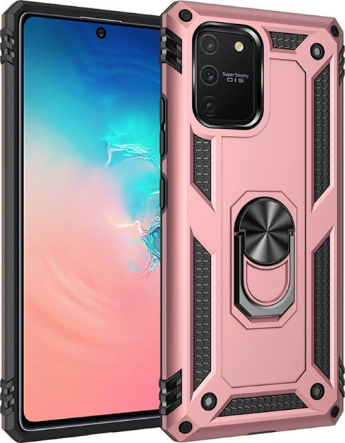 Samsung Galaxy A91 / S10 Lite Kılıf Sofya Yüzüklü Silikon Kapak - Rose