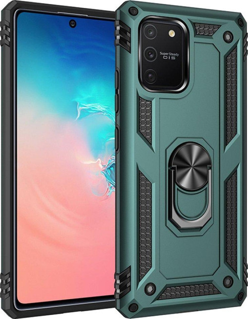 Samsung Galaxy A91 / S10 Lite Kılıf Sofya Yüzüklü Silikon Kapak - Yeşil