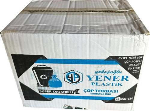 Mini Küçük Boy Çöp Torbası Poşeti - 2 Kat - Beyaz - 10 Litre - 40x50 Cm. - 40 Adetlik 50 Rulo