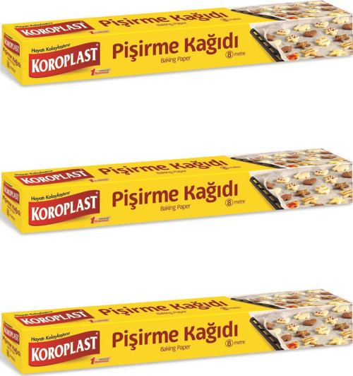 Yağlı Fırın Tepsi Pişirme Kızartma Kağıdı - Kesimsiz - 8 Metre - 3 Kutu