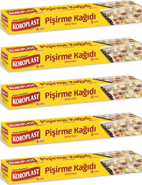 Yağlı Fırın Tepsi Pişirme Kızartma Kağıdı - Kesimsiz - 8 Metre - 5 Kutu