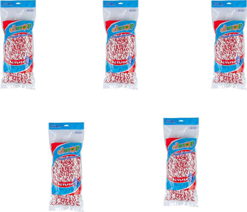 PM01 Yedek Vidalı Mop Paspas Püskül Ucu - Pamuklu Mikrofiber İpli Mop Yedeği Başlığı - 5 Adet