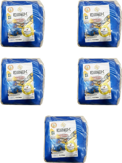 Çadır Kumaşı Branda Tente UV Güneşlik Gölgelik Koruma Yağmur Su Geçirmez - 4x6 Metre - 5 Paket