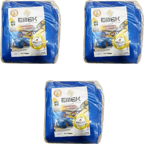 Çadır Kumaşı Branda Tente UV Güneşlik Gölgelik Koruma Yağmur Su Geçirmez - 5x7 Metre - 3 Paket