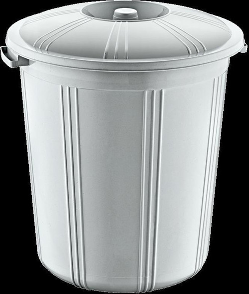 Plastik Fıçı Tip Kapaklı Yuvarlak Klasik Çöp Kovası Kutusu Konteyneri - 51,5 / 56 / 59,5 Cm. - 90 Litre