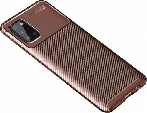 Samsung Galaxy A31 Kılıf Focus Karbon Silikon - Kahverengi