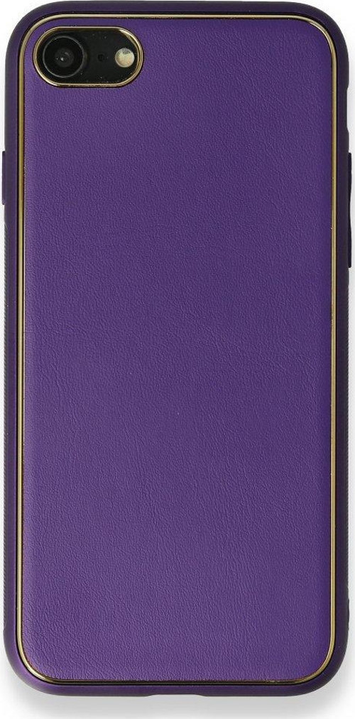 İphone 7 Kılıf Coco Deri Silikon Kapak - Mor