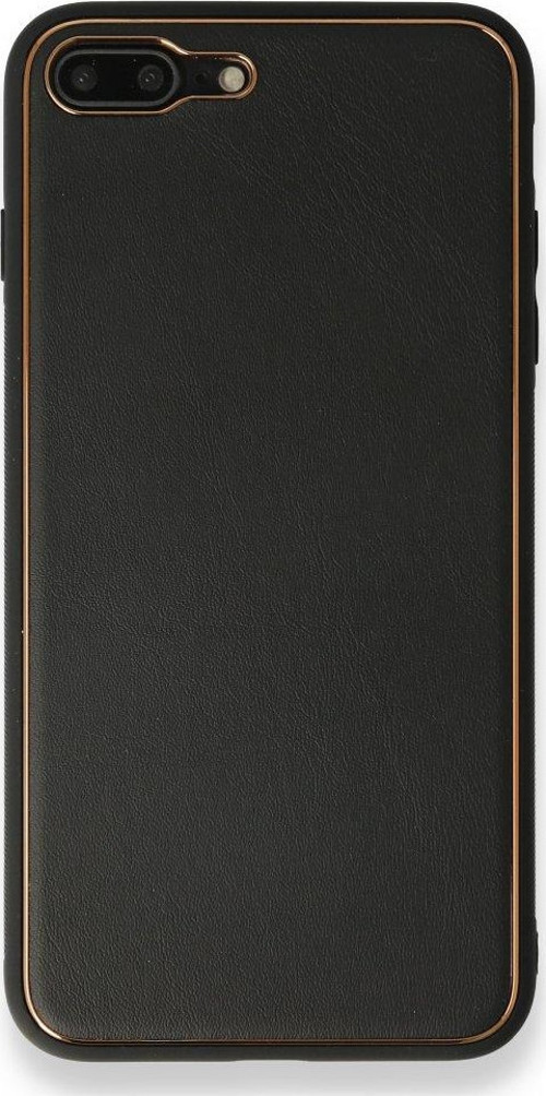 İphone 8 Plus Kılıf Coco Deri Silikon Kapak - Siyah