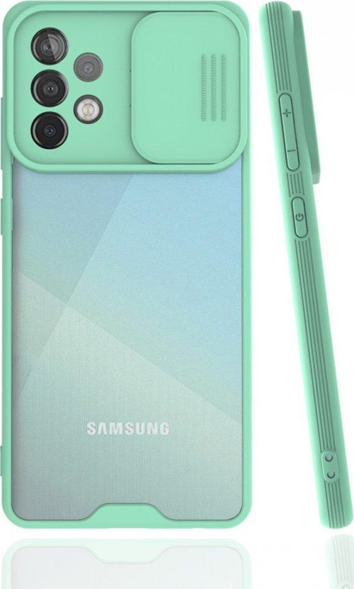 Samsung Galaxy A72 Kılıf Platin Kamera Koruma Silikon - Açık Yeşil