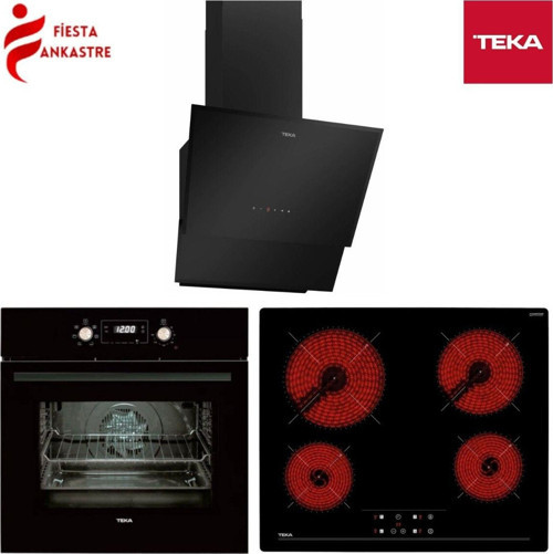 Chef 9 Siyah Ankastre Set ( Hak 627 Bk Fırın Tz 6415 Ankastre Ocak Tvt 60.1 Davlumbaz )