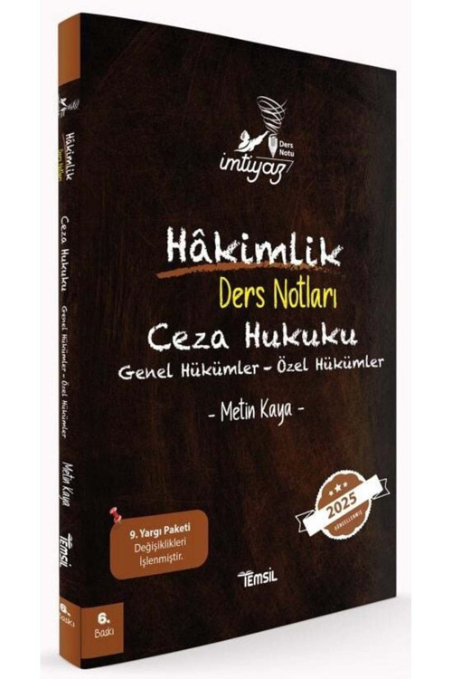 Temsil Kitap Temsil 2025 İmtiyaz Hakimlik Ceza Hukuku Genel-Özel Hükümler Ders Notları