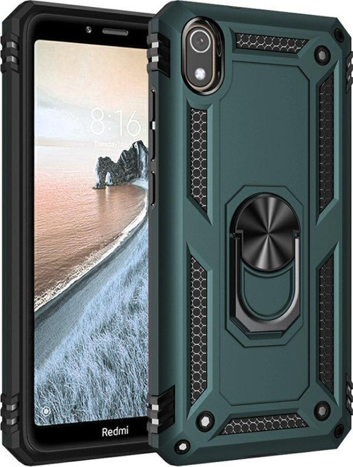 Xiaomi Redmi 7A Kılıf Sofya Yüzüklü Silikon Kapak - Yeşil