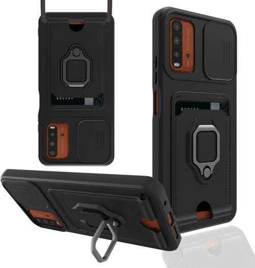 Xiaomi Redmi 9T Kılıf Zuma Kartvizitli Yüzüklü Silikon