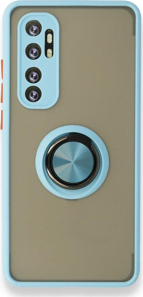 Xiaomi Mi Note 10 Lite Kılıf Montreal Yüzüklü Silikon Kapak - Buz Mavi
