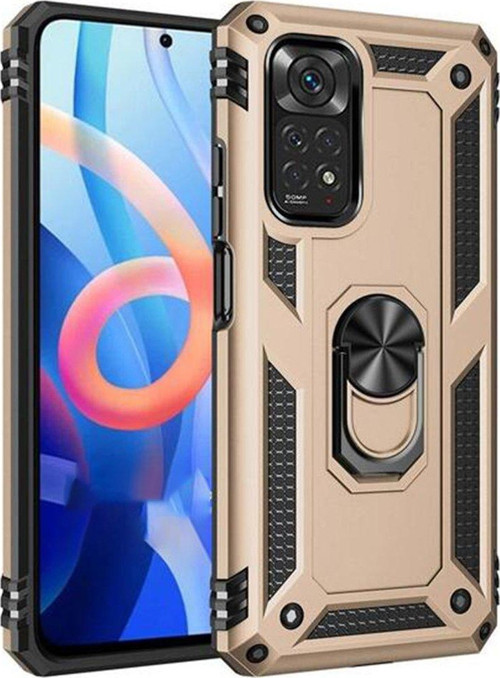 Xiaomi Redmi Note 11 Pro Kılıf Sofya Yüzüklü Silikon Kapak - Gold