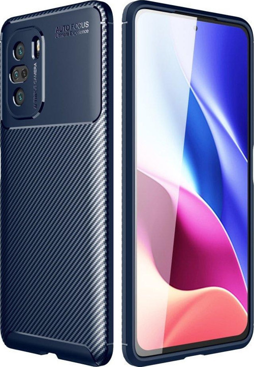 Xiaomi Redmi K40 Pro Kılıf Focus Karbon Silikon - Lacivert