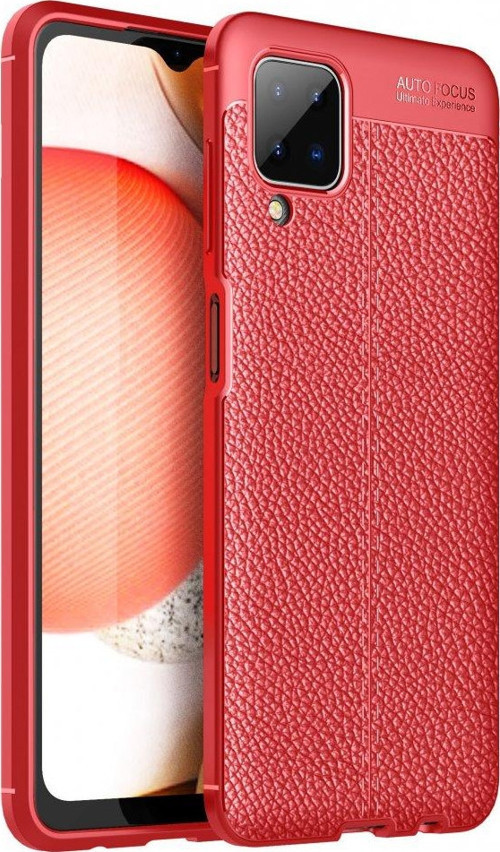 Samsung Galaxy M12 Kılıf Focus Derili Silikon - Kırmızı