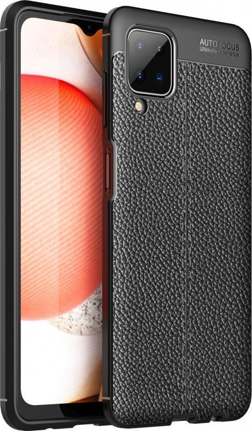 Samsung Galaxy M12 Kılıf Focus Derili Silikon - Siyah