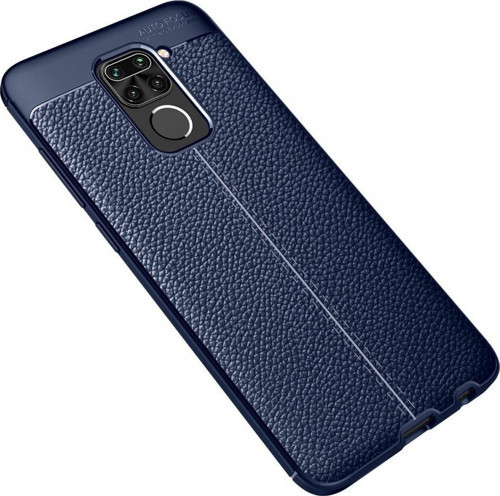 Xiaomi Redmi Note 9 Kılıf Focus Derili Silikon - Lacivert