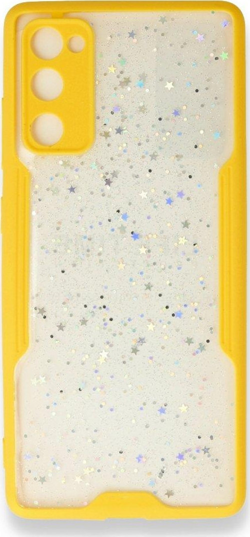 Samsung Galaxy S20 Fe Kılıf Platin Simli Silikon - Sarı