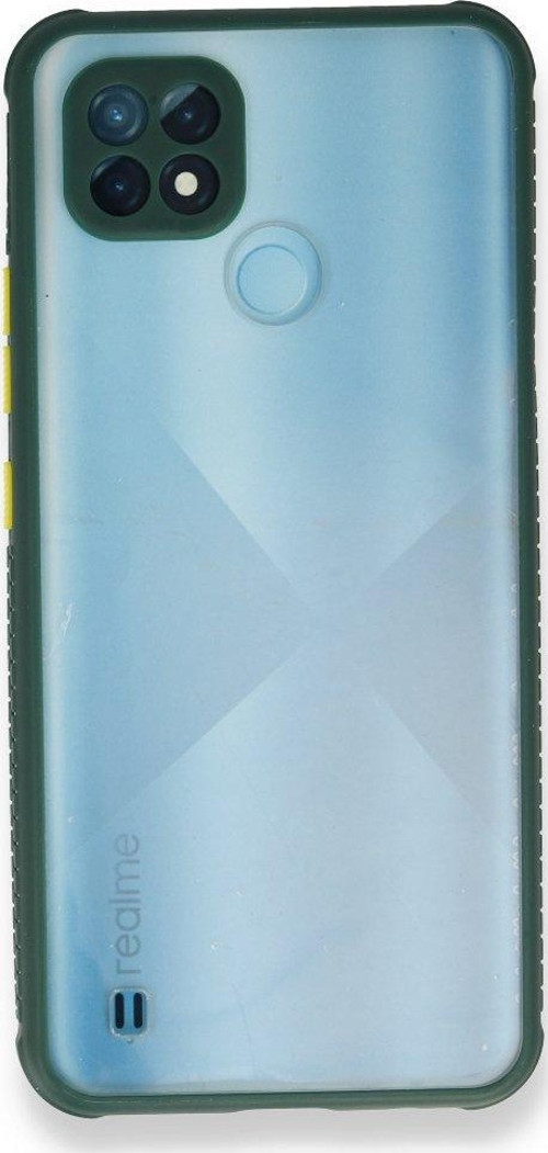 Realme C21 Kılıf Miami Şeffaf Silikon - Koyu Yeşil
