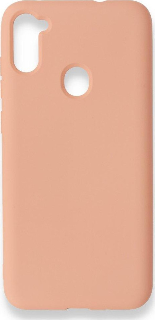 Samsung Galaxy A11 Kılıf Nano İçi Kadife Silikon - Pudra
