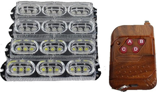 Space Çakar Lamba Uzaktan Kumandalı 4'Lü 9X4 Led Beyaz-Beyaz/Kırmızı-Mavi / Lapa519