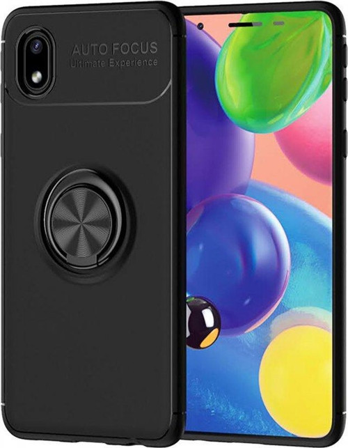 Samsung Galaxy A01 Core Kılıf Range Yüzüklü Silikon - Siyah