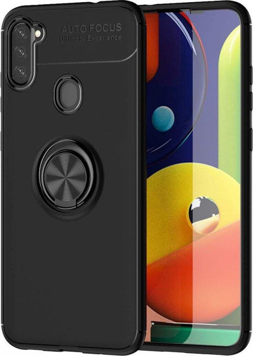 Samsung Galaxy A11 Kılıf Range Yüzüklü Silikon - Siyah