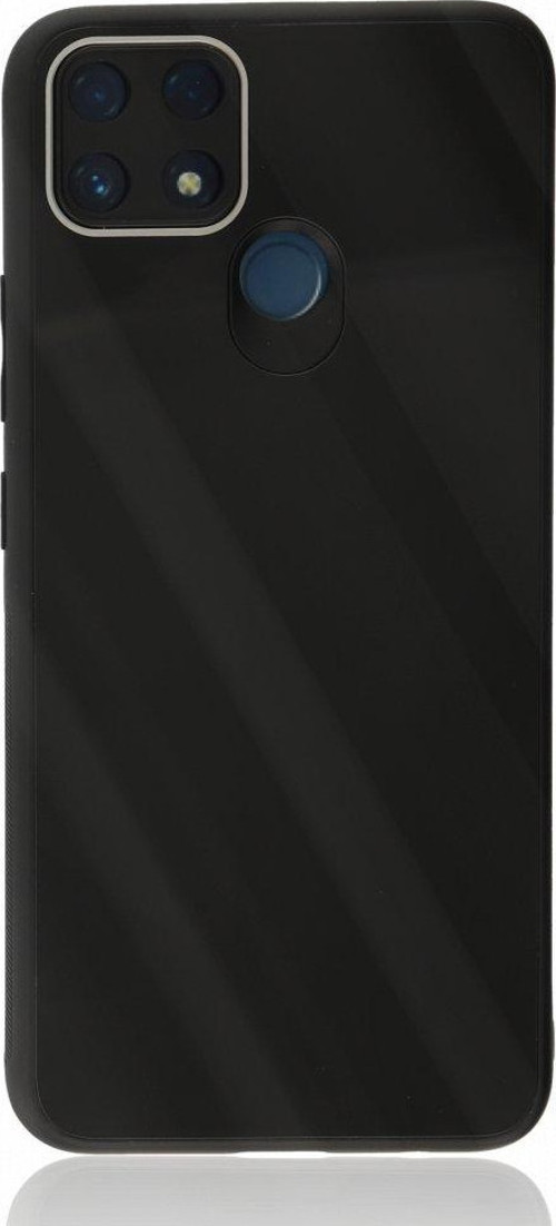 Realme C25S Kılıf Glass Kapak - Siyah