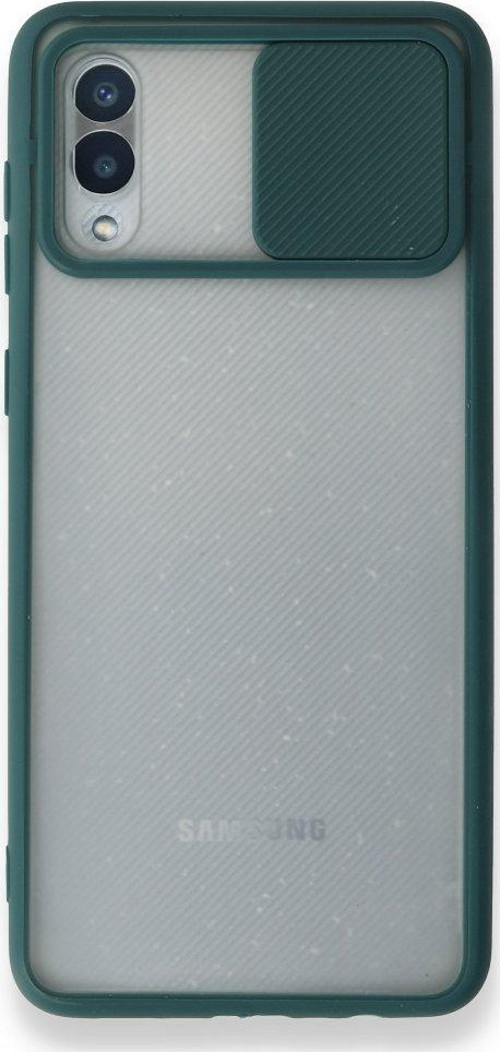 Samsung Galaxy A02 Kılıf Palm Buzlu Kamera Sürgülü Silikon - Yeşil