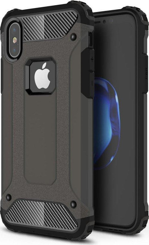 İphone X Kılıf Tank Silikon Kapak - Siyah