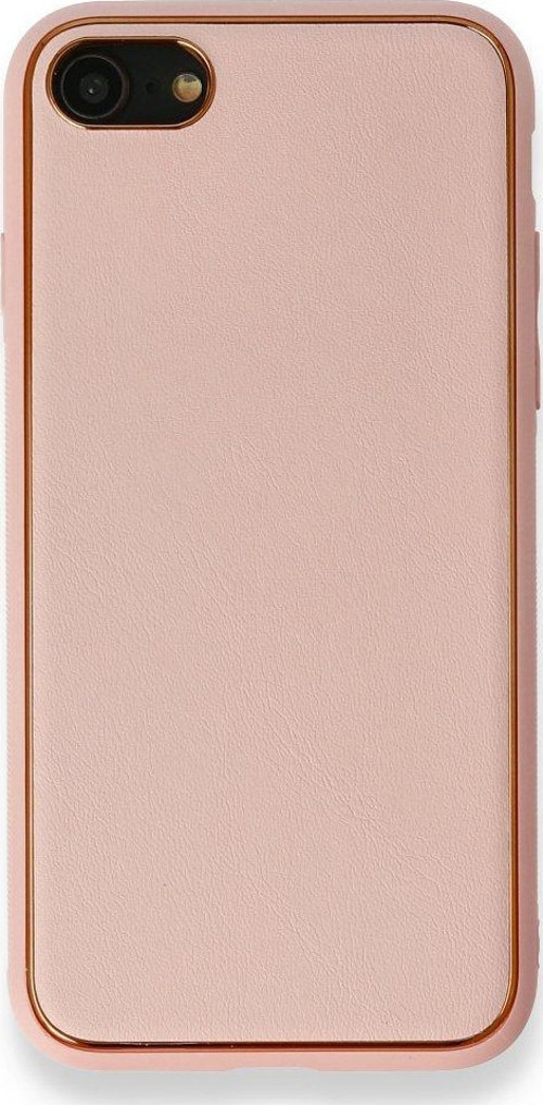 İphone 8 Kılıf Coco Deri Silikon Kapak - Pembe