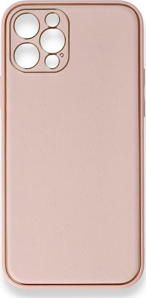 İphone 12 Pro Kılıf Coco Deri Silikon Kapak - Pembe